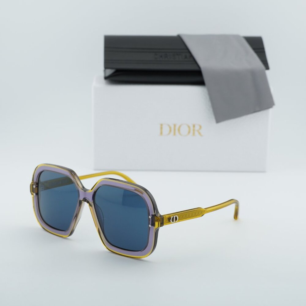 Dior DIORHIGHLIGHT S1I 60B0 Square Sunglasses - Yellow/Blue - Picture 12 of 13